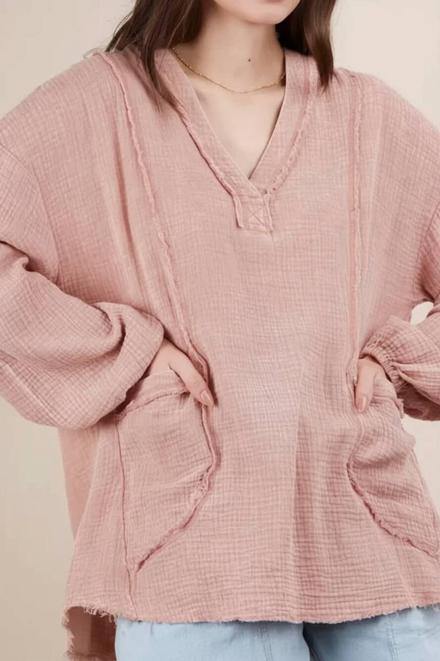 NEW NEWME women's skye oversized long sleeve shirt in mauve